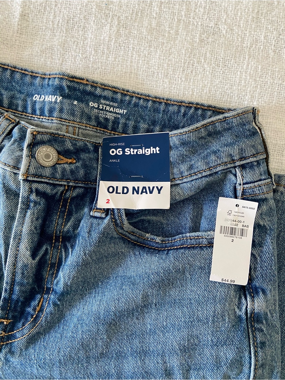 NWT Old Navy OG Straight High-Rise Ankle Jeans - Light Blue Women’s Size 2